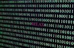 Text "relax" In Binary Code Stock Photo