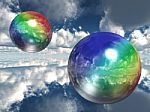 The Rainbow Balls Stock Photo
