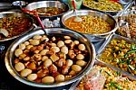 Variety Of Thai Food In Market Stock Photo