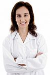 Young Female Doctor Posing With Her Arms Crossed Stock Photo