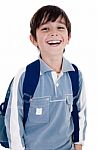 Young Little Boy Laughing Happily Stock Photo