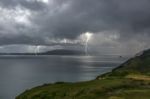 Coastal Lightning Stock Photo