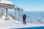 Deogyusan,korea - January 23: Skiers And Tourists In Deogyusan Ski Resort On Deogyusan Mountains,south Korea On January 23, 2015 Stock Photo