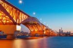 Seongsan Bridge In Korea Stock Photo