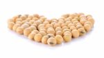 Heart Of Soy Beans Isolated On The White Background Stock Photo