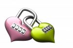 The Lock Code Puzzle Heart Stock Photo