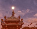 Dargon Statue On Shrine Roof ,dragon Statue On China Temple Roof As Asian Art Stock Photo