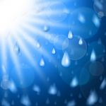 Background Sun Indicates Raining Design And Sunburst Stock Photo