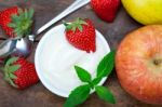 Fruits And Yogurt Stock Photo