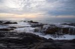 Soft Waves Attract On Rocks Stock Photo