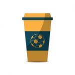 Soccer Coffee Cup Sport Flat Design Icon  Illustration Stock Photo