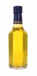 Yellow Glass Liquor Bottle On White Background Stock Photo