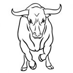 Bull On White Background Stock Photo