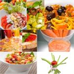 Healthy Vegetarian Vegan Food Collage Stock Photo