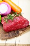 Fresh Raw Beef Cut Ready To Cook Stock Photo