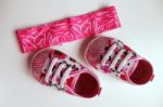 Pink Shoes For Baby Girl	 Stock Photo