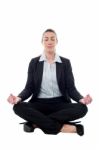 Corporate Lady Practicing Meditation Stock Photo