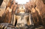 Big Buddha In Wat Si Chum At Sukhothai Historical Park, Thailand Stock Photo