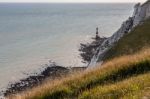 View Of Beachy Head Lighthouse Near Eastbourne Stock Photo