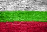 Bulgaria Flag Painted On Wall Stock Photo