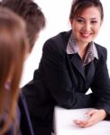 Young Enthusiastic Businesswoman Stock Photo