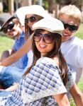 Group Of Smiling Young Students Stock Photo