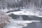 Small River In The Winter Stock Photo