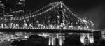 Story Bridge In Brisbane. Black And White Stock Photo