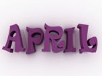 April Sign With Colour. 3d Paper Illustration Stock Photo