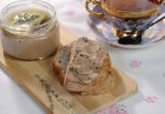 Chicken Liver Pate On Bread And In Jar Stock Photo