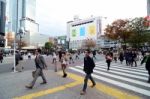 Tokyo - November 28: Crowds Of People Crossing The Center Of Shi Stock Photo