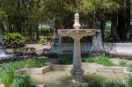 Fountain In A Park In Malaga Stock Photo