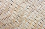 Thai Handcraft Of Bamboo Weave Pattern Stock Photo