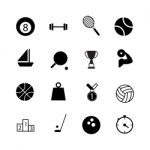 Sport Icon Set On White Background Stock Photo