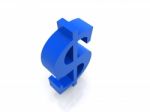 Blue 3d Dollar Sign Stock Photo