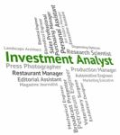 Investment Analyst Indicating Jobs Words And Analysts Stock Photo