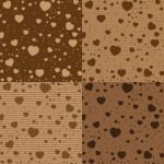 Valentine's Day And Colorful Heart On Brown Chocolate Pattern.  Valentine's Day Background Stock Photo