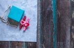 Gifts On White Cloth Stock Photo