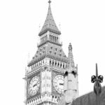 London Big Ben And Historical Old Construction England  Aged Cit Stock Photo