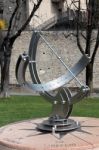 Modern Sundial In Bergamo Stock Photo