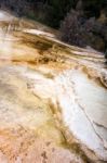 View Of Mammoth Hot Springs Stock Photo