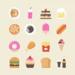 Fast Food Icon Set Stock Photo