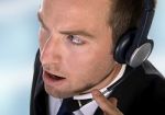 Young Businessman With Headphones Stock Photo