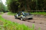 M. Conlon Driving Ford Escort Stock Photo