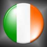 Irish Badge Indicates National Flag And Badges Stock Photo