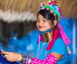 Karen Tribal Girl From Padaung Long Neck Hill Tribe Village Stock Photo