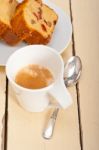 Plum Cake And Espresso Coffee Stock Photo