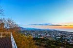 View Point Hua Hin City At Sunrise Stock Photo