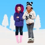 Cute Girls Wearing Winter Clothes Stock Photo