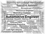 Automotive Engineer Shows Mechanics Words And Text Stock Photo